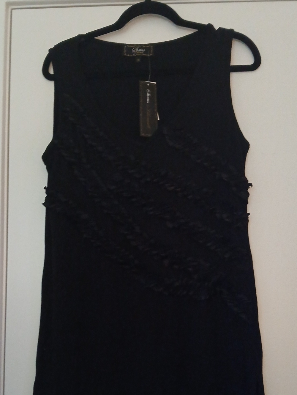 Studio Black Sleeveless Ruffle-Trim Tank